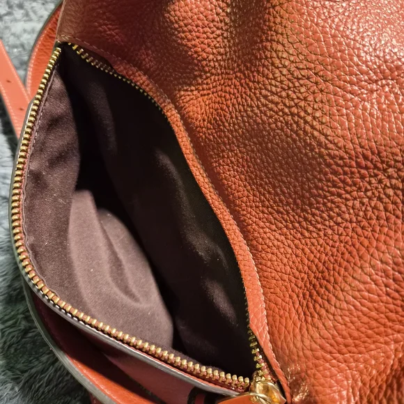 COACH C1522 Pennie Shoulder Bag Mixed Leather Suede Burnt Orange Rust Hobo - Picture 9 of 16